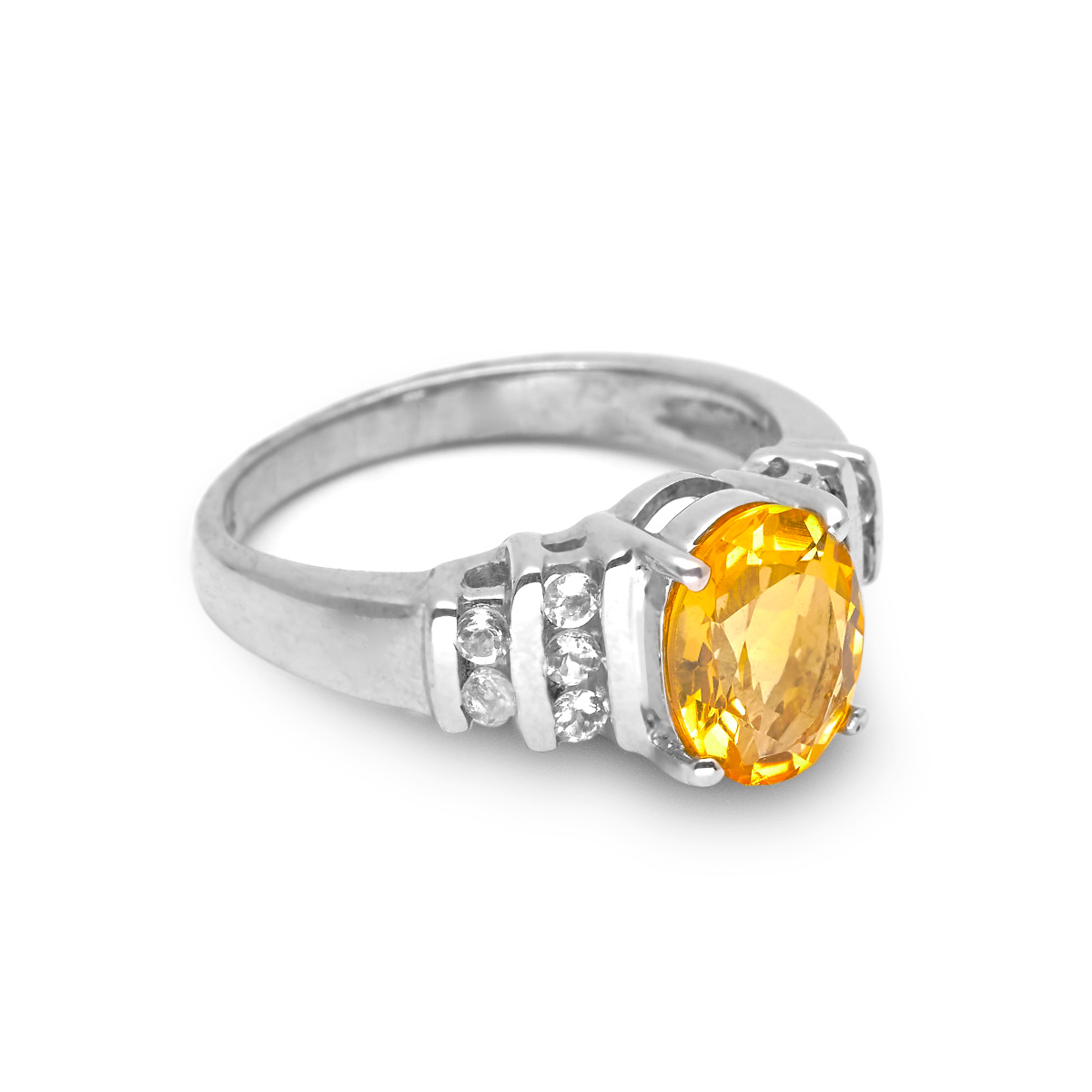 Bague citrine, topaze argent Alina